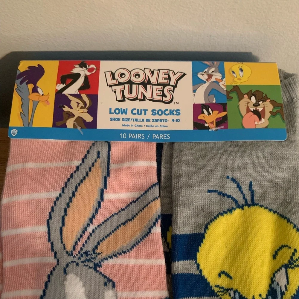 LOONEY TUNES Low Cut Socks 10 Pack Women's Shoe Size 4-10 NEW